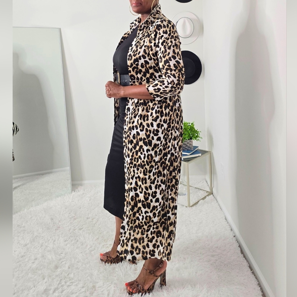 Leopard Shirt Dress - Picture 1 of 2